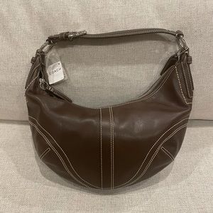 COACH brown leather hobo bag